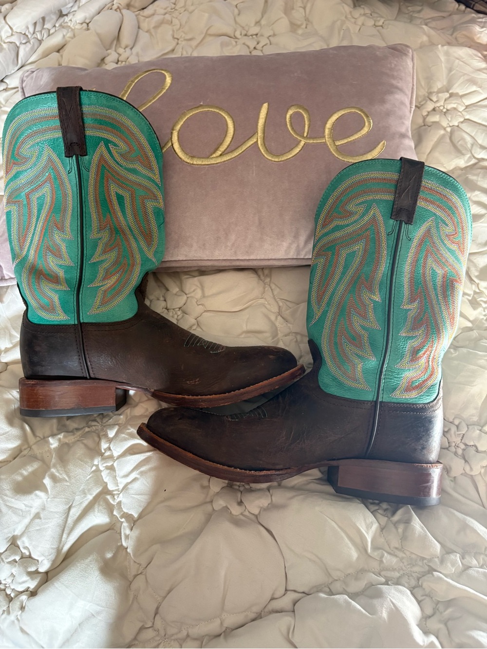 Twisted X cowgirl boots 8.5 brown teal boho sexy